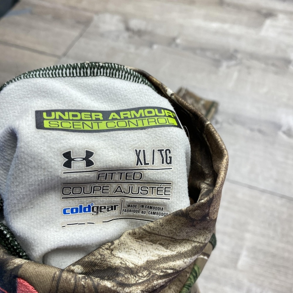 Under Armour Sweatshirt Mens XL Realtree Xtra Camo ColdGear Scent Control Fitted - Picture 3 of 7